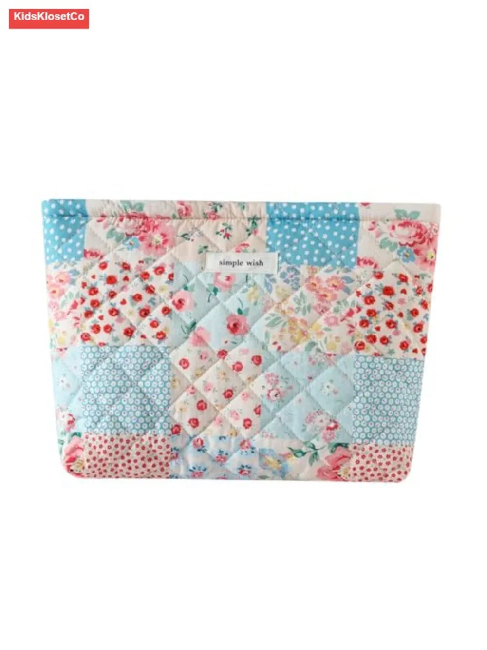 Quilted Cotton Makeup Bag Travel Organizer Pouch with Zipper